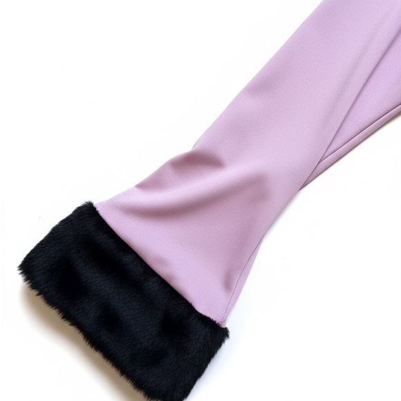 XOXO Pink Satin Sleeve with Black Fur Cuff - Picture 3 of 5